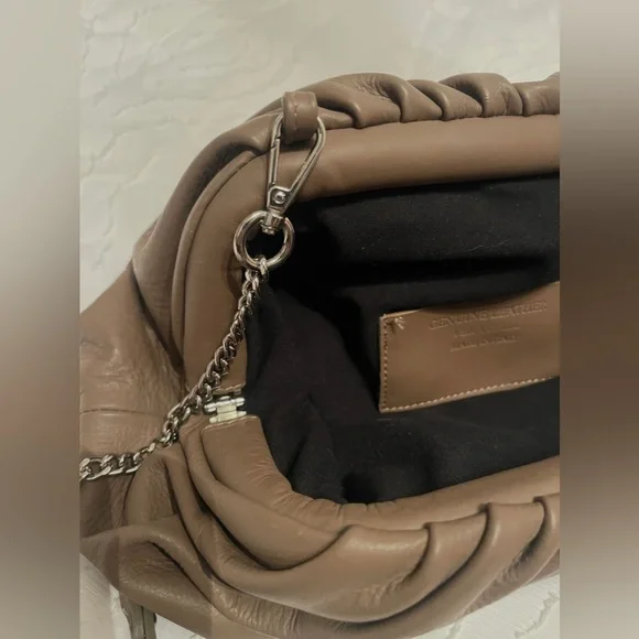 Genuine Leather Brown Crossbody Dumpling Bag - Picture 6 of 14